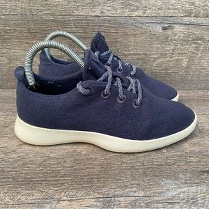 allbirds Wool Runners Running Shoes Women’s Size 8 Navy Merino Comfort Lace Up